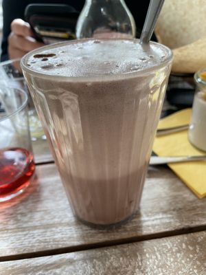 Hot chocolate with almond milkk  at Veggiezz - Opernring in Vienna