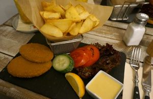 Schnitzel vienna style at Veggiezz - Opernring in Vienna