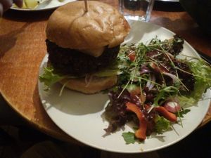 Somewhat burger that tasted really great! at Waipawa - Letna in Prague