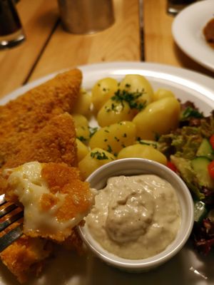 Vegan cheese snitzel! at Waipawa - Letna in Prague