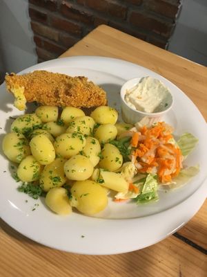 fried vegan cheese with mayonnaise  at Waipawa - Letna in Prague
