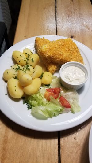 Fried cheese,  oh sooo good. at Waipawa - Letna in Prague
