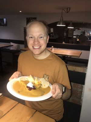 Czech stew with dumplings . Yum !  at Waipawa - Letna in Prague