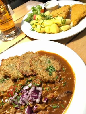 Goulas and fried cheese - superb at Waipawa - Letna in Prague