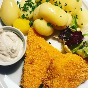 Fried cheese!  at Waipawa - Letna in Prague