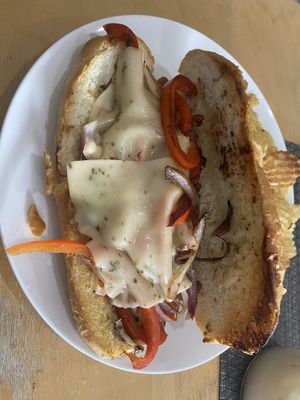 New menu item: vegan Philly “cheese steak” (made with jackfruit and vegan cheese)  at The Modern Tea Room in Lancaster