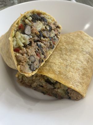 Jackfruit burrito with avocado crema (vegan) instead of ranch  at The Modern Tea Room in Lancaster