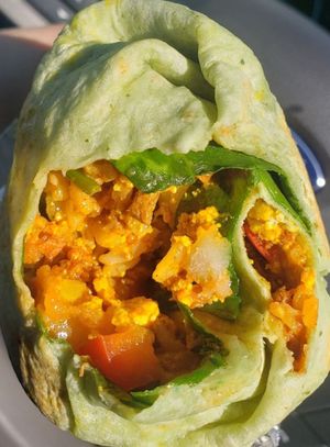 Breakfast Rito. Get this! #Veganuary at The Modern Tea Room in Lancaster