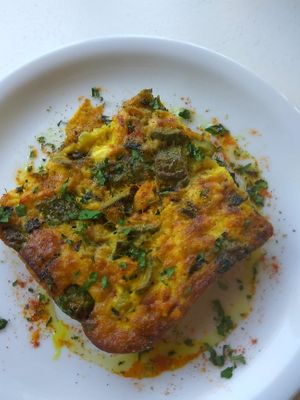 Zucchini pie with feta cheese at To Spitiko in Paros