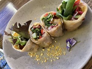 Entree- vegan duck roti  at Monsoon Thai Fusion in Battery Point