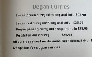 Vegan curries at Monsoon Thai Fusion in Battery Point