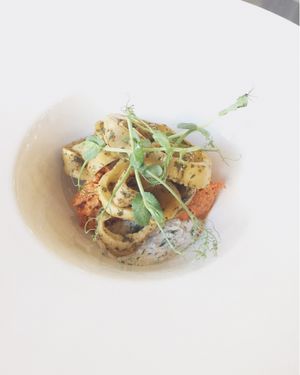 vegan squids /oyster mushrooms  at Verde Cafe in Moscow