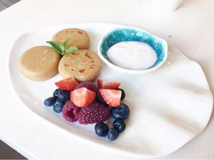 tofu cheese cake  at Verde Cafe in Moscow