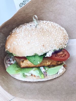 Vegan Italian Burger  at Verde Cafe in Moscow