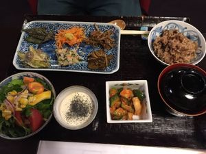Vegan set at Cafe 85 in Kyoto