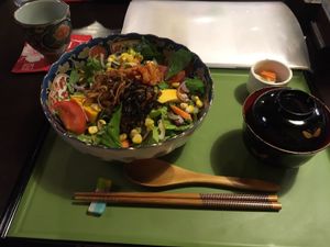 Vegan dish at Cafe 85 in Kyoto