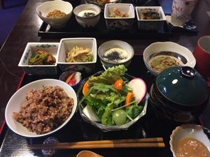 Vegan lunch set at Cafe 85 in Kyoto