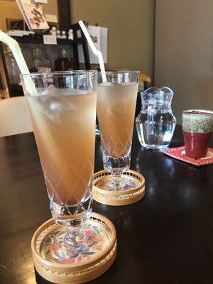 Organic enzymes drinks  at Cafe 85 in Kyoto