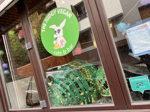 window  at The Judgy Vegan in Brussels