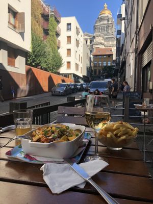 Perfect view on the Palais de Justice  at The Judgy Vegan in Brussels