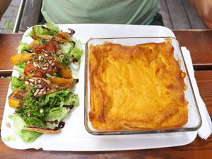 lasagne at The Judgy Vegan in Brussels