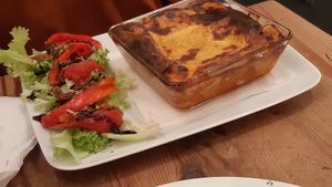 Lasagne at The Judgy Vegan in Brussels