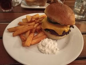 Sweet potatoes burger at The Judgy Vegan in Brussels