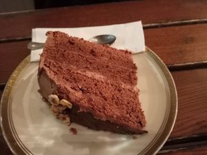 Choco&nuts cake at The Judgy Vegan in Brussels