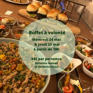 All you can eat buffet 
24+25 May 6pm
34€ per person 
Homemade drinks and dessert option included 
4€ reduction for prepayed bookings at The Judgy Vegan in Brussels