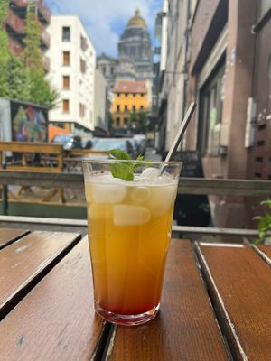 Pineapple Sunshine Mocktail at The Judgy Vegan in Brussels