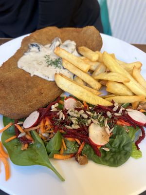 XXL Schnitzel  at The Judgy Vegan in Brussels