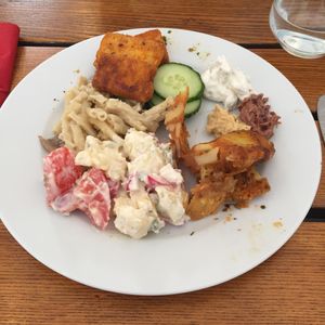 A part of the salty buffet. The picture doesn't make it justice at The Judgy Vegan in Brussels