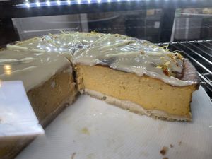 Pumpkin cheesecakee  at The Judgy Vegan in Brussels