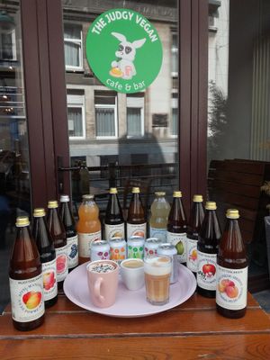 Some of our hot and cold beverages  at The Judgy Vegan in Brussels
