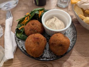 Arancini at The Judgy Vegan in Brussels