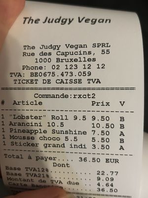 bill  at The Judgy Vegan in Brussels