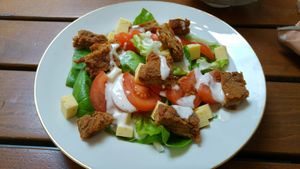 Cesar salad at The Judgy Vegan in Brussels