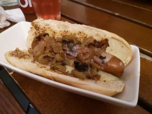 Hot dog at The Judgy Vegan in Brussels