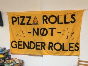 Pizza rolls not gender roles at The Judgy Vegan in Brussels