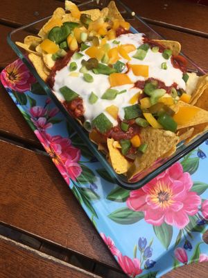 Loaded vegan nachos  at The Judgy Vegan in Brussels