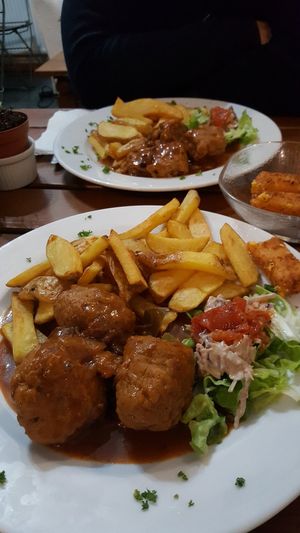 Meatballs at The Judgy Vegan in Brussels