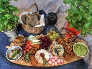 vegan cheese & charcuterie board to share at The Judgy Vegan in Brussels