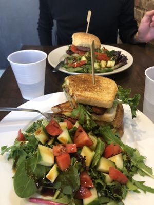 TALT (bottom) and Vegan burger (top)  at Kollective Coffee & Tea in Hot Springs