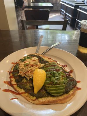 Vegan pesto flatbread  at Kollective Coffee & Tea in Hot Springs
