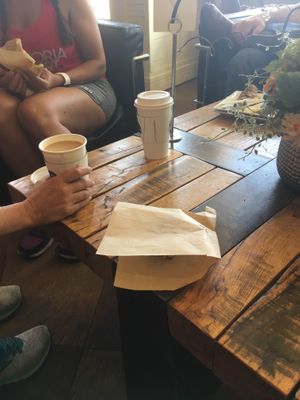 Awesome coffee and vegan cinnamon banana bread at Kollective Coffee & Tea in Hot Springs