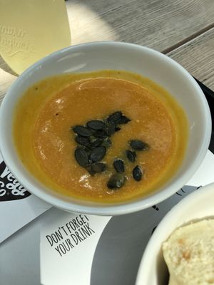 Pumpkin soup  at Vegg-Go in Vienna