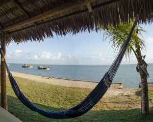 Sea view of our Coco-Knots restaurant  at Coco-Knots Kite Lodge in Itarema