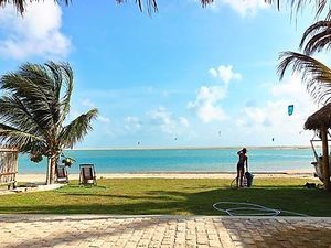 Lagon view of our Coco-Knots restaurant at Coco-Knots Kite Lodge in Itarema