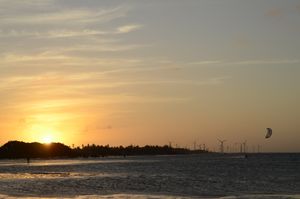 Romantic view to the lagoon from our restaurant.  at Coco-Knots Kite Lodge in Itarema