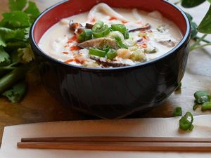 Vegan udon soup at Hai Dozo! in East London